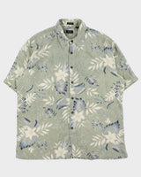 Vintage Y2K 00s Izod Pure Silk Floral Short Sleeve Shirt - XL