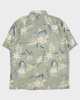 Vintage Y2K 00s Izod Pure Silk Floral Short Sleeve Shirt - XL