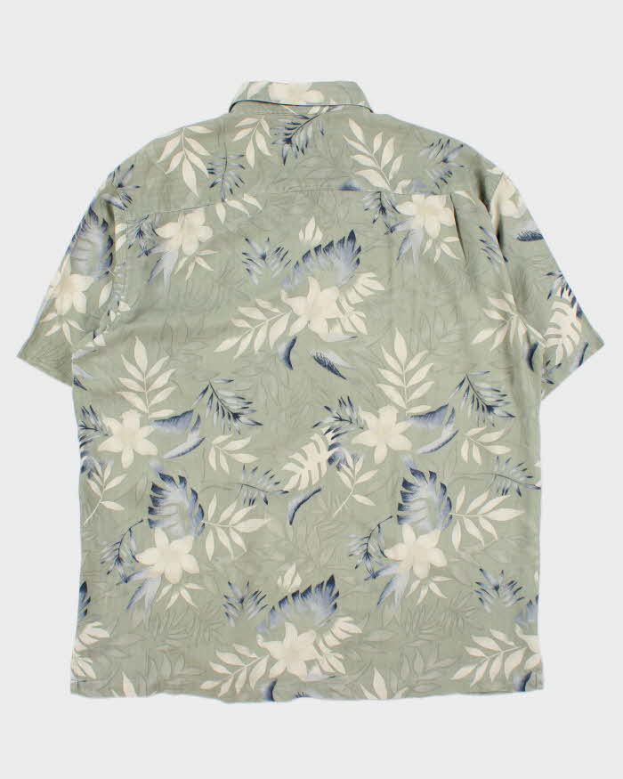 Vintage Y2K 00s Izod Pure Silk Floral Short Sleeve Shirt - XL