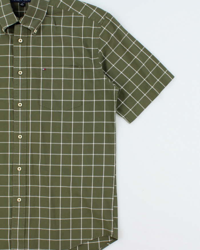 Vintage Y2K 00s Tommy Hilfiger Window Pane Check Short Sleeve Shirt - M