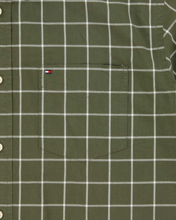 Vintage Y2K 00s Tommy Hilfiger Window Pane Check Short Sleeve Shirt - M