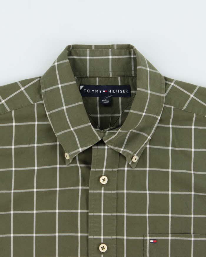 Vintage Y2K 00s Tommy Hilfiger Window Pane Check Short Sleeve Shirt - M