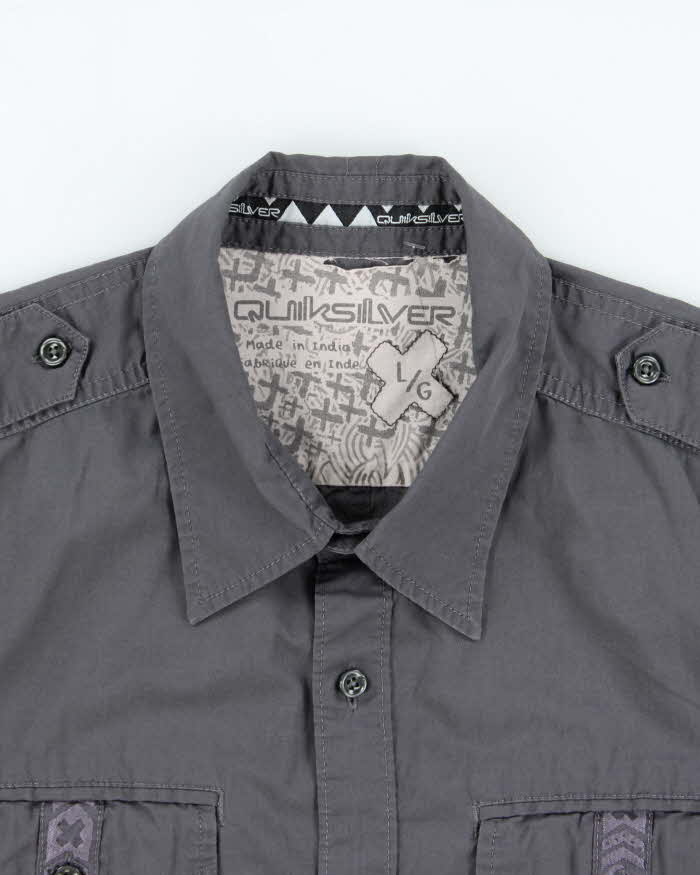 Vintage Y2K 00s Quiksilver Short Sleeve Utility Shirt - L