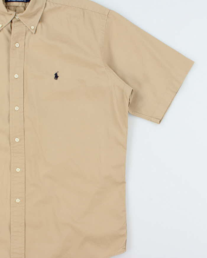 Vintage 1980s Polo Ralph Lauren Camel Heavyweight Short Sleeve Safari Shirt - M