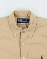 Vintage 1980s Polo Ralph Lauren Camel Heavyweight Short Sleeve Safari Shirt - M