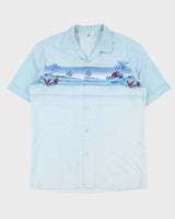 Vintage 1980s Olu Manu Made In USA Short Sleeve Hawaiian Shirt - L