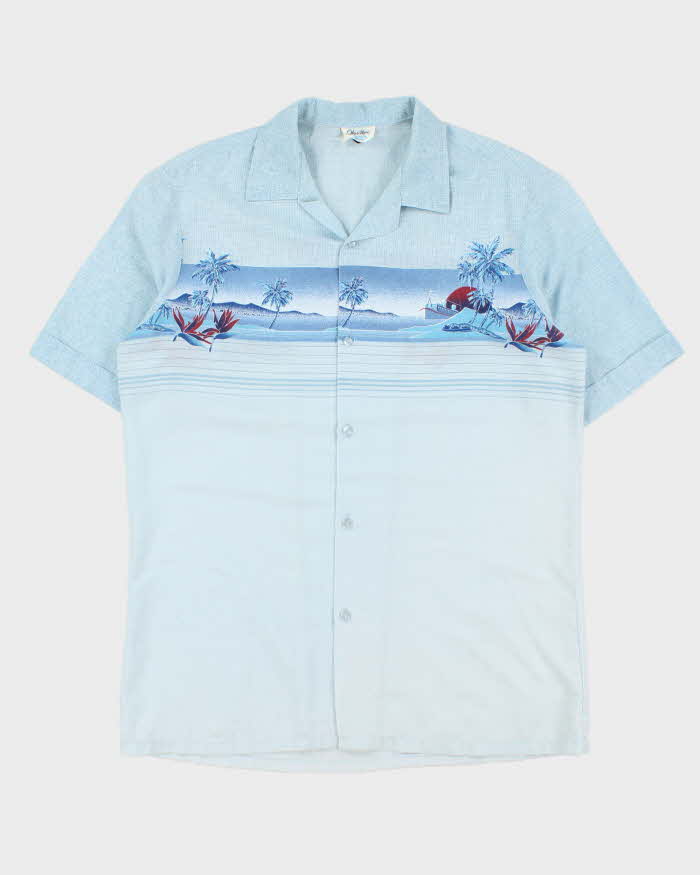 Vintage 1980s Olu Manu Made In USA Short Sleeve Hawaiian Shirt - L