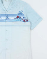 Vintage 1980s Olu Manu Made In USA Short Sleeve Hawaiian Shirt - L