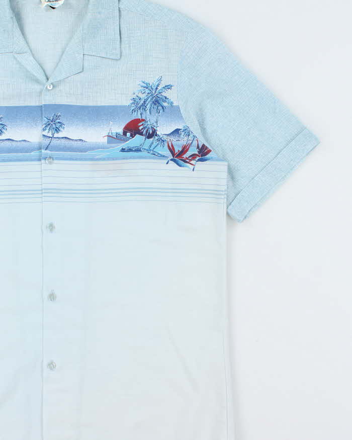 Vintage 1980s Olu Manu Made In USA Short Sleeve Hawaiian Shirt - L