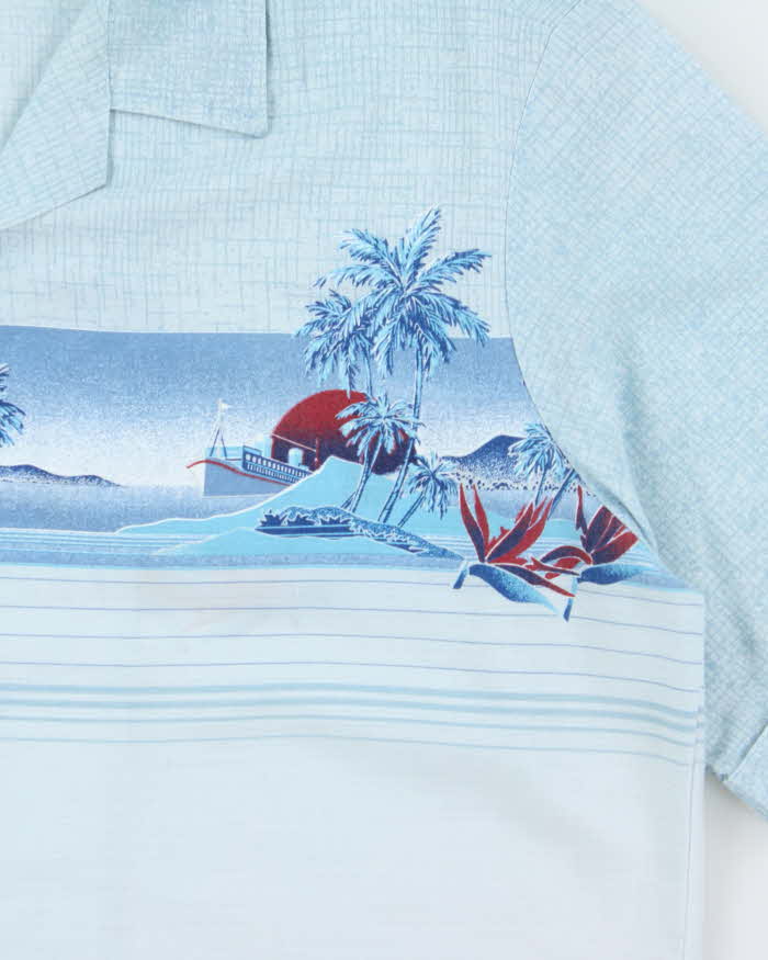 Vintage 1980s Olu Manu Made In USA Short Sleeve Hawaiian Shirt - L