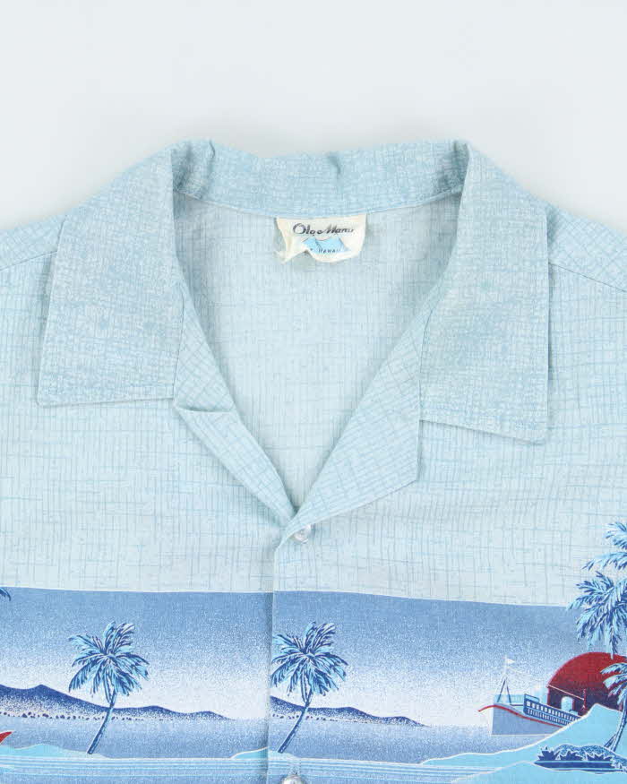 Vintage 1980s Olu Manu Made In USA Short Sleeve Hawaiian Shirt - L