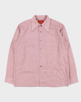 Vintage 1970s Sears Kings Road Perma-Prest Long Sleeve Check Shirt - M