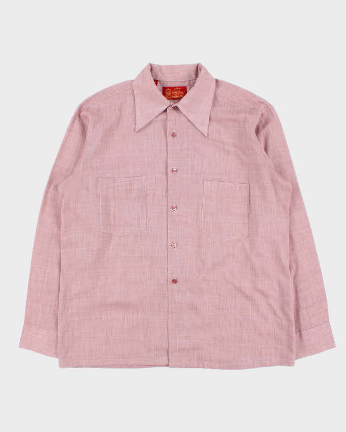 Vintage 1970s Sears Kings Road Perma-Prest Long Sleeve Check Shirt - M