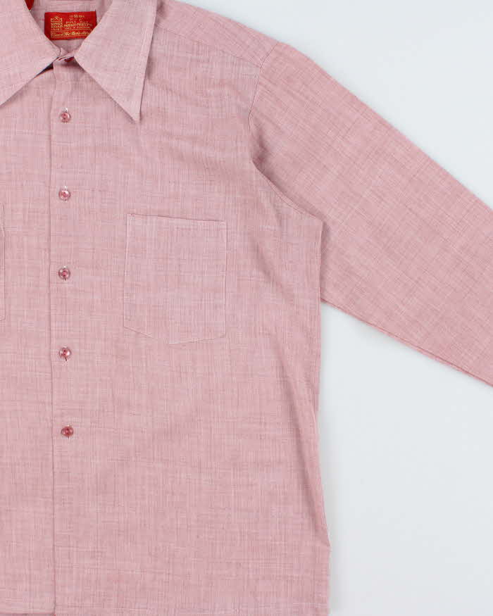 Vintage 1970s Sears Kings Road Perma-Prest Long Sleeve Check Shirt - M