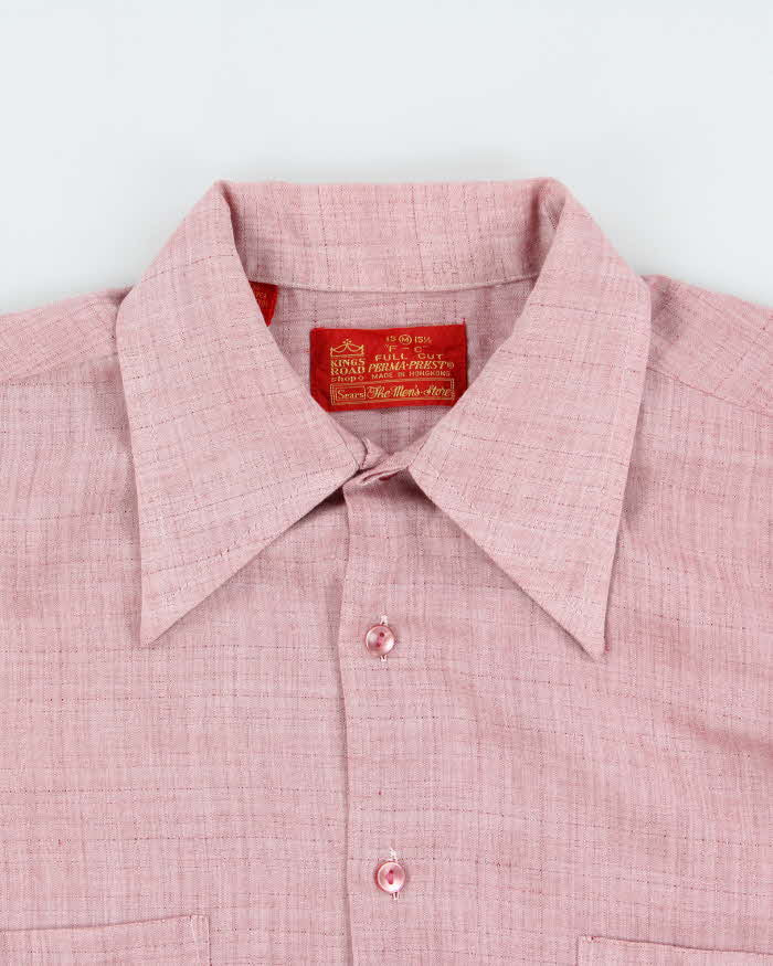 Vintage 1970s Sears Kings Road Perma-Prest Long Sleeve Check Shirt - M