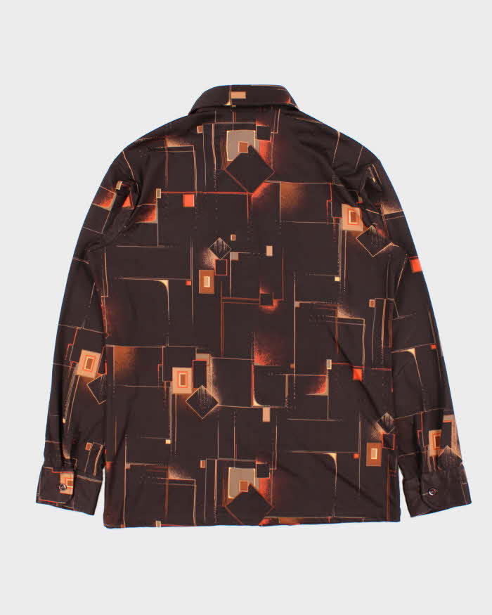 Vintage 1970s Pierre Gerard By Mr Jeff Patterned Long Sleeve Shirt - M