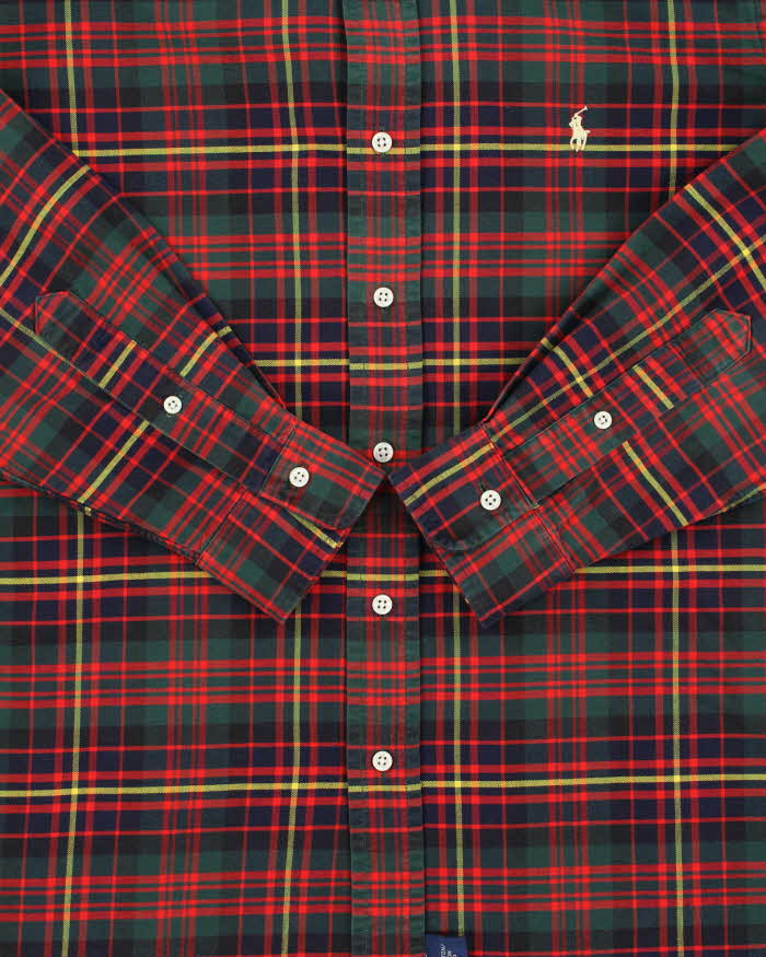 Vintage 1980s Polo Ralph Lauren Tartan Made In Canada Long Sleeve Shirt - M