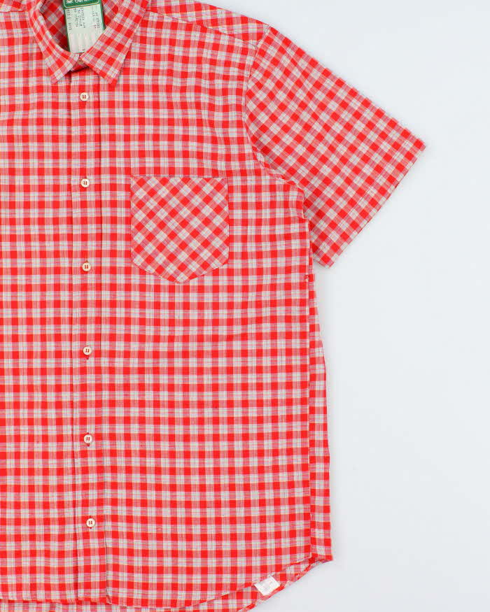 DSWT 1980s Benetton Check Short Sleeve Shirt - L