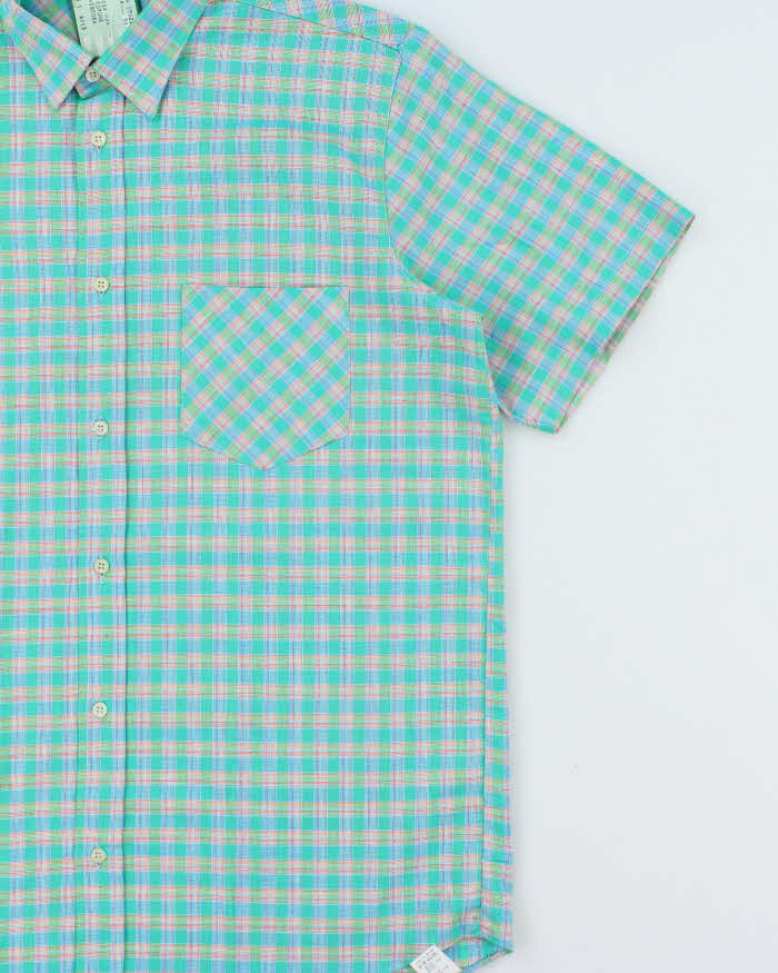 DSWT 1980s Benetton Check Short Sleeve Shirt - L
