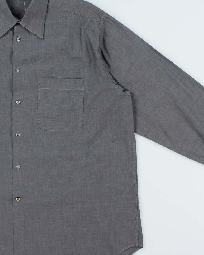 Vintage 1990s Giorgio Armani Le Collezioni Chambray Long Sleeve Shirt - L