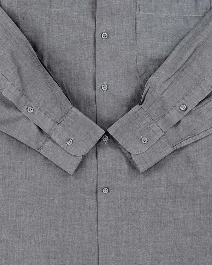 Vintage 1990s Giorgio Armani Le Collezioni Chambray Long Sleeve Shirt - L