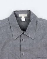 Vintage 1990s Giorgio Armani Le Collezioni Chambray Long Sleeve Shirt - L