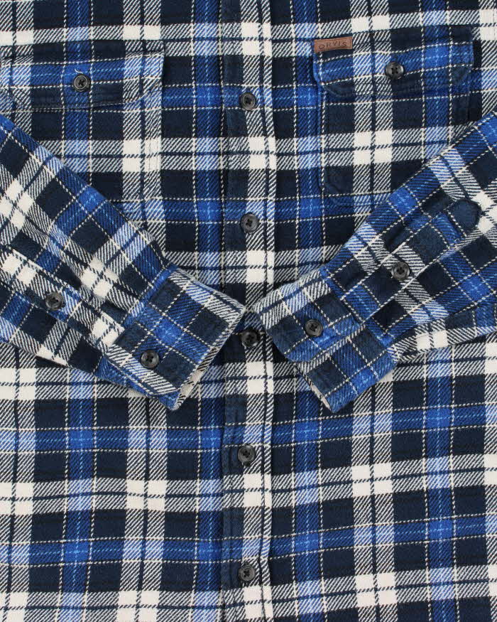 Vintage Orvis Heavyweight Plaid Long Sleeve Flannel Over Shirt - M