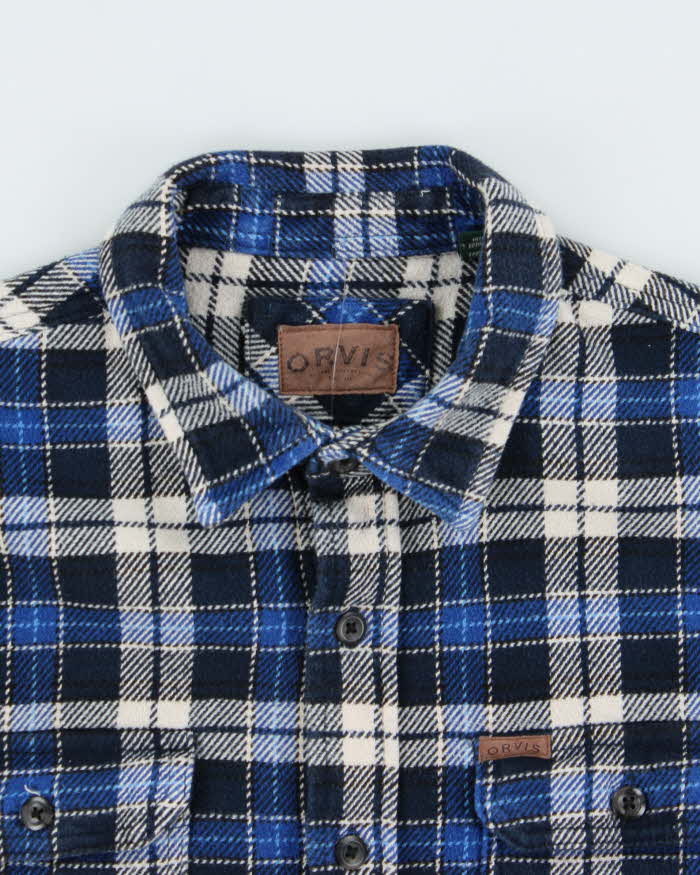 Vintage Orvis Heavyweight Plaid Long Sleeve Flannel Over Shirt - M