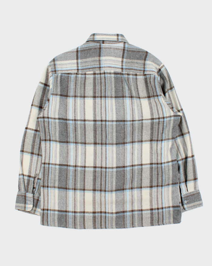 Vintage 1970s Lancer Wool Plaid Long Sleeve Flannel Shirt - M