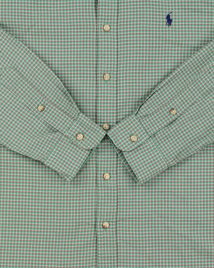 Vintage Ralph Lauren Grid Check Slim Fit Long Sleeve Shirt - L