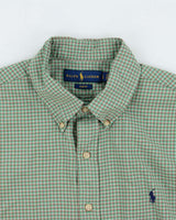 Vintage Ralph Lauren Grid Check Slim Fit Long Sleeve Shirt - L