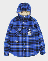 Vintage Aape By A Bathing Ape Plaid Fleece Lined Hooded Heavyweight Flannel Shirt - M