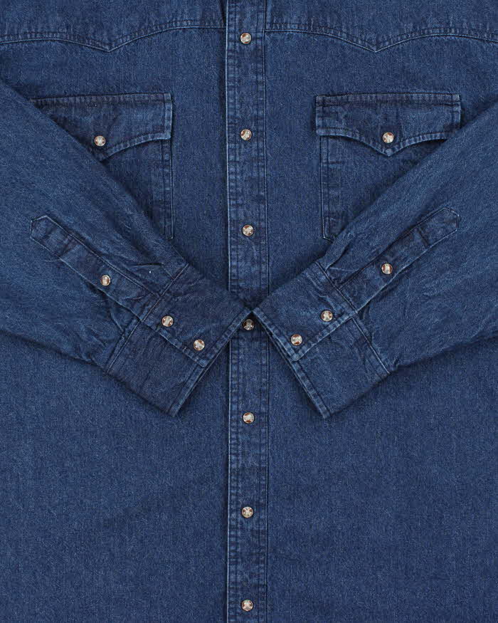 Vintage Y2K 00s Roper Heavyweight Snap Button Western Long Sleeve Denim Shirt - XXL