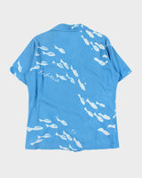 Vintage 1970s Androsia Made In Bahamas Ocean Hawaiian Shirt - L