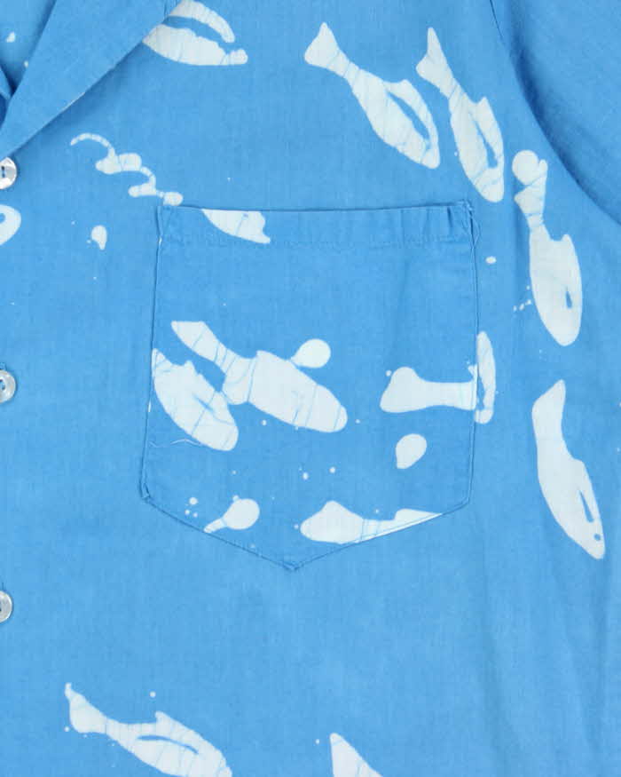Vintage 1970s Androsia Made In Bahamas Ocean Hawaiian Shirt - L