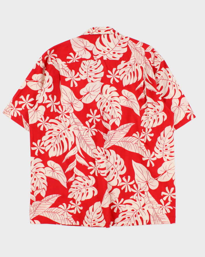 Vintage 1990s Ho Aloha Made In USA Floral Hawaiian Shirt - L