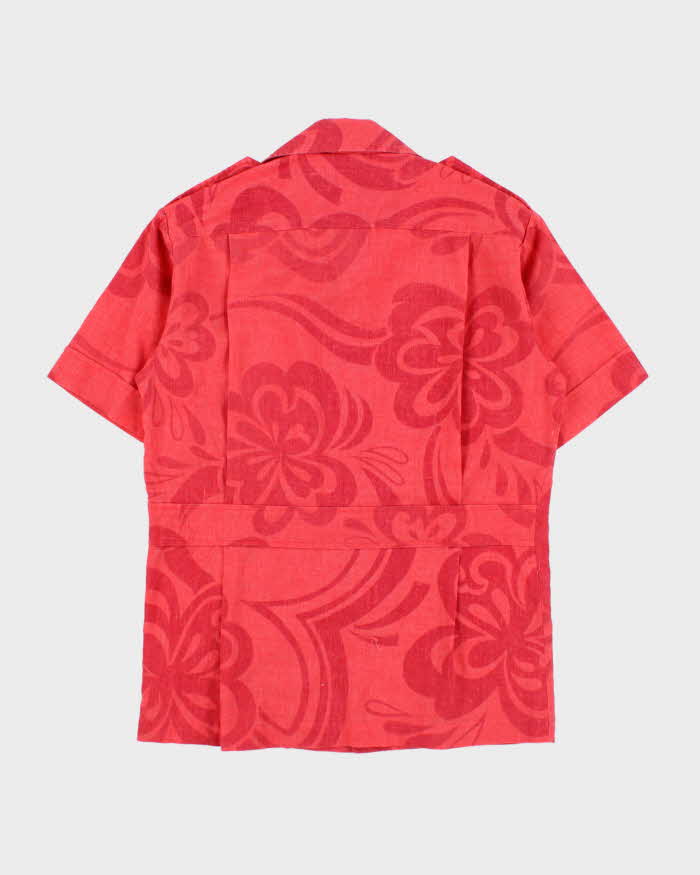 Vintage 1970s Made In USA Floral Hawaiian Adventure Shirt - S