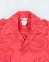 Vintage 1970s Made In USA Floral Hawaiian Adventure Shirt - S