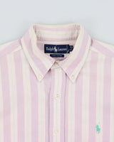 Vintage 1990s Ralph Lauren Striped Long Sleeve Shirt - L