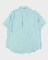 Vintage Ralph Lauren Spearmint Aqua Linen Classic Fit Short Sleeve Shirt - XL