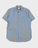 Vintage Lacoste Windowpane Plaid Short Sleeve Shirt - L