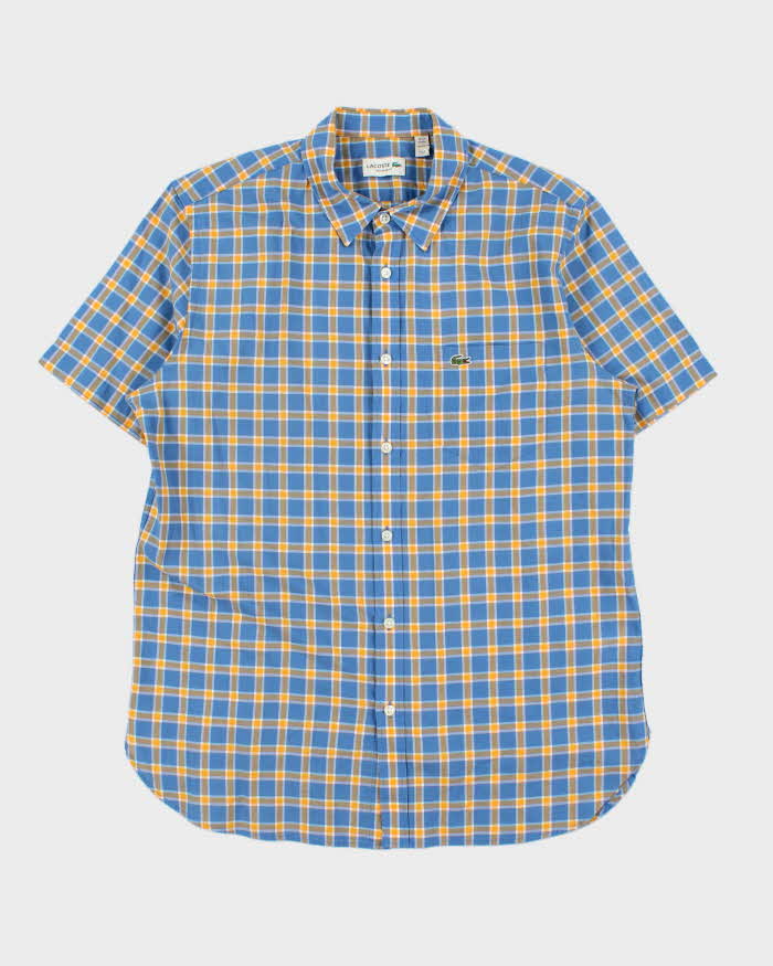 Vintage Lacoste Windowpane Plaid Short Sleeve Shirt - L