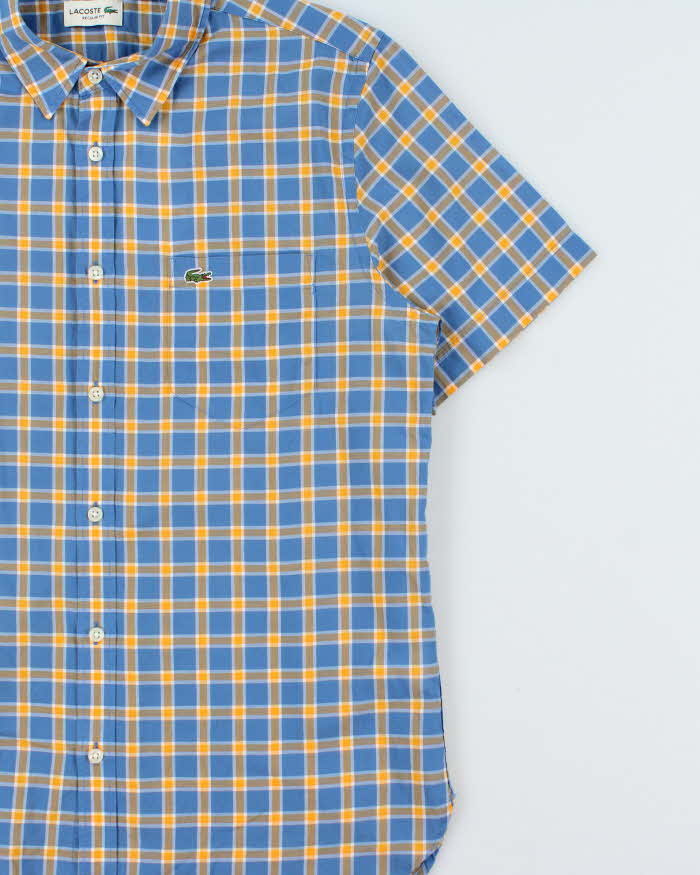 Vintage Lacoste Windowpane Plaid Short Sleeve Shirt - L