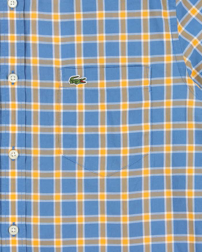 Vintage Lacoste Windowpane Plaid Short Sleeve Shirt - L