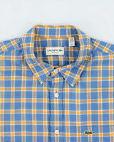 Vintage Lacoste Windowpane Plaid Short Sleeve Shirt - L