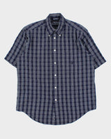 Vintage Y2K 00s Nautica Navy Plaid Short Sleeve Shirt - M