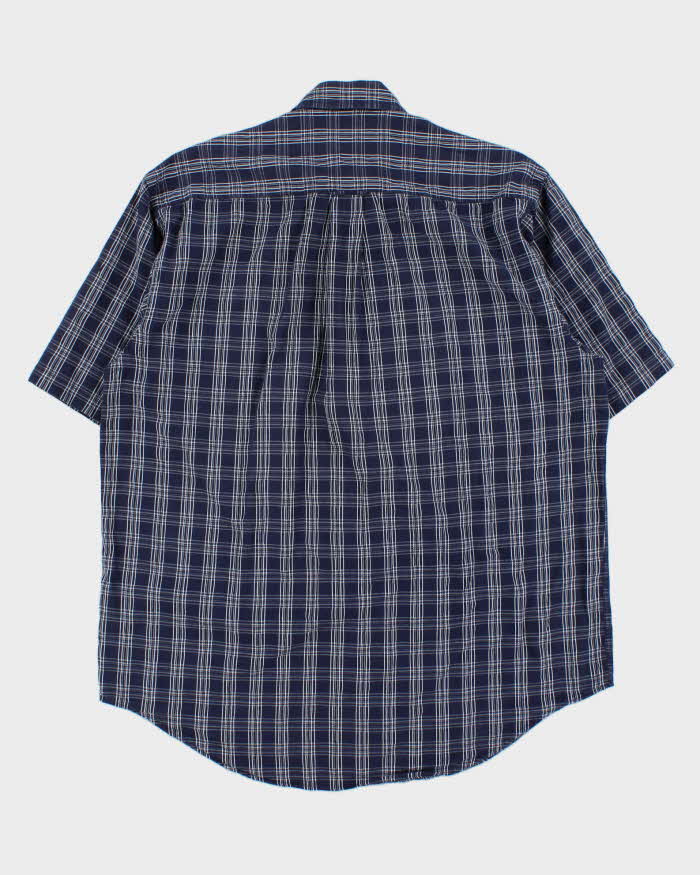 Vintage Y2K 00s Nautica Navy Plaid Short Sleeve Shirt - M