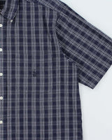 Vintage Y2K 00s Nautica Navy Plaid Short Sleeve Shirt - M