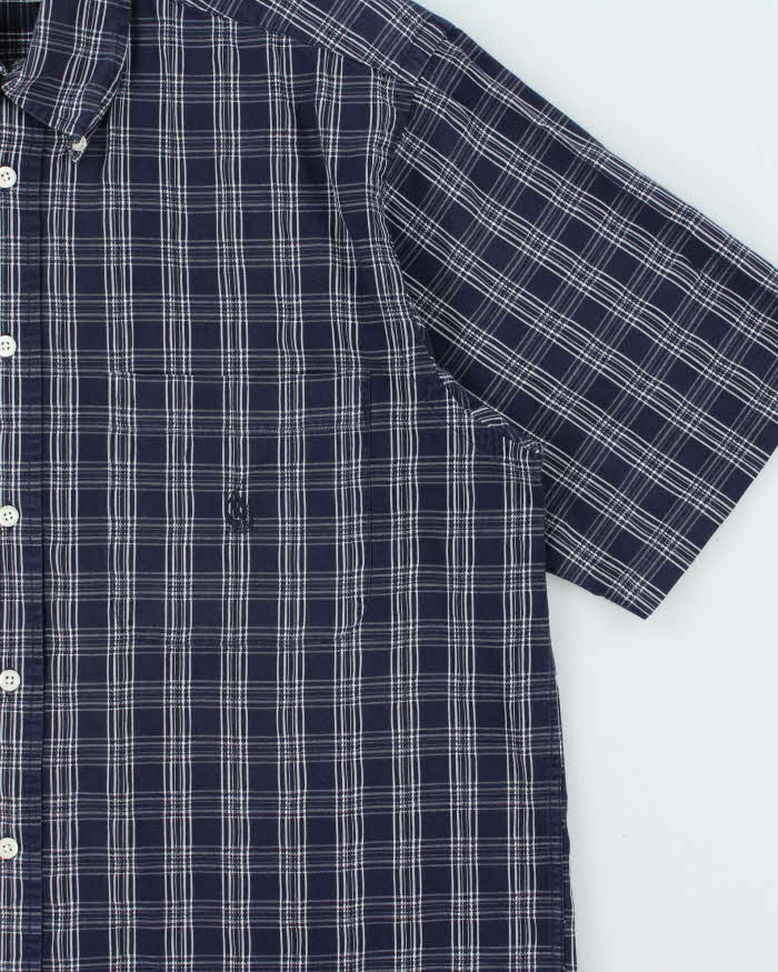Vintage Y2K 00s Nautica Navy Plaid Short Sleeve Shirt - M