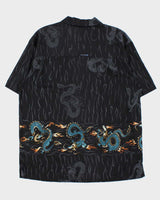 Vintage 1990s Point Zero Japanese Dragon Print Hawaiian Shirt - XL